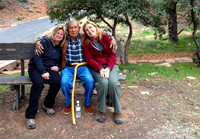 Barb, Chief and me after our walking tour.  Yellow dots are from a blessing from him.